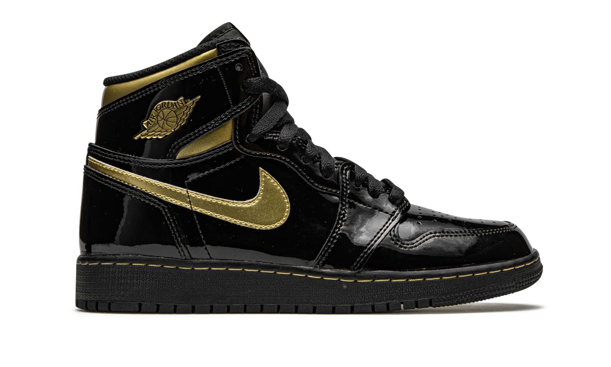 Air Jordan 1 Retro High OG GS "Black Metallic Gold"