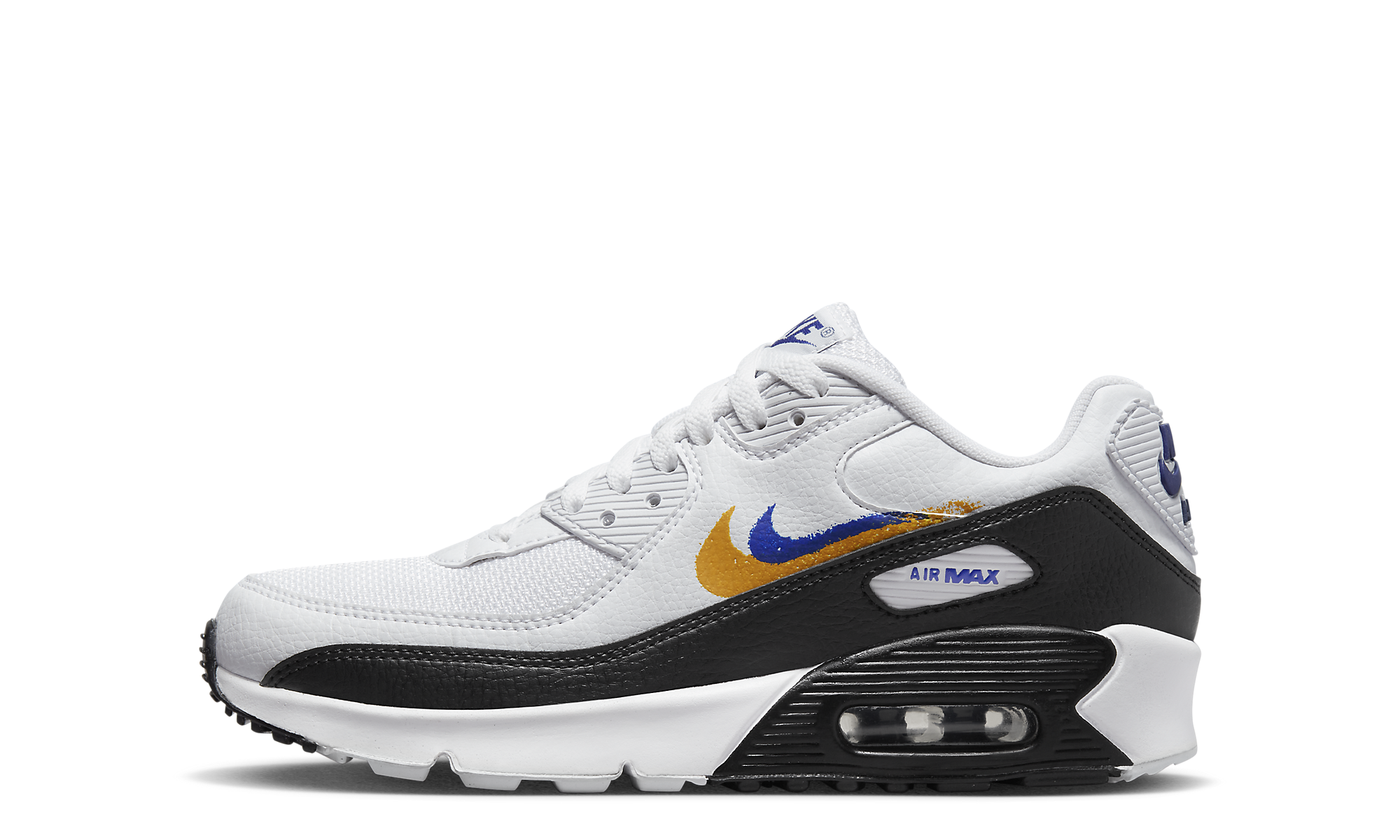 Air Max 90 GS "Double Swoosh White Black Gold Royal"